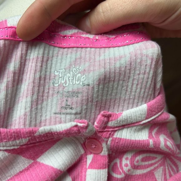 Vintage y2k justice butterfly checkered button up cardigan/top - Picture 5 of 5